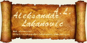 Aleksandar Lakanović vizit kartica